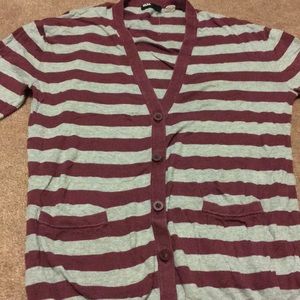 3/$25 BDG Red/Gray Striped Cardigan Size S